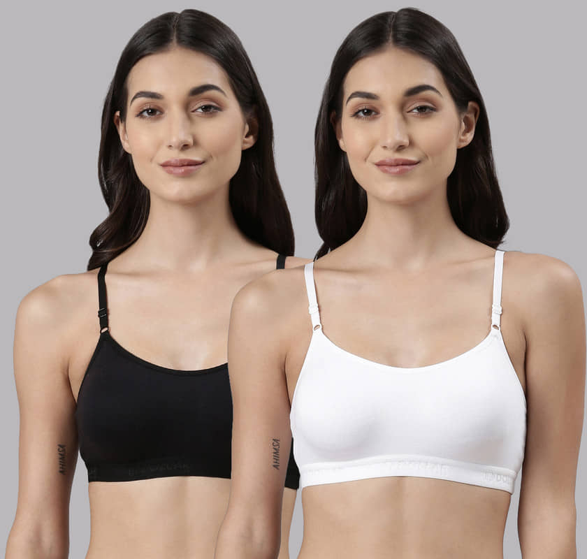 Dollar Missy Multicolor Cotton Non Padded Women's Bralette Bra ( Pack of 2 )