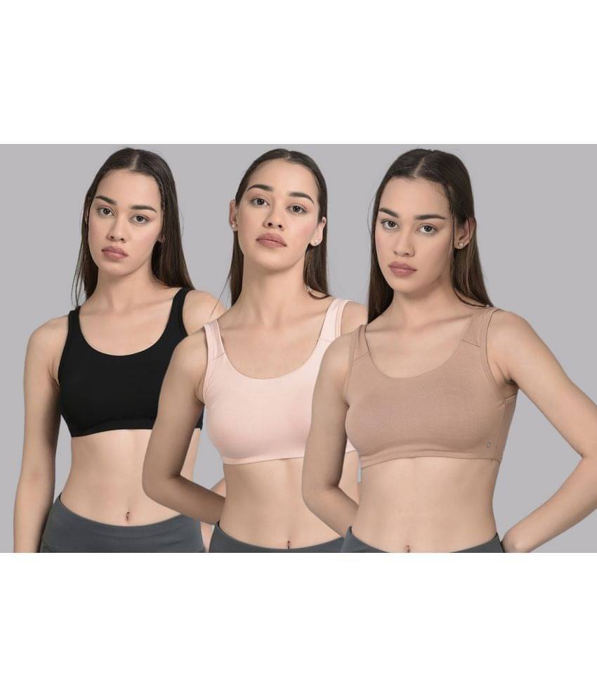     			Dollar Missy Pack of 3 Cotton Women's Cupless Bra ( Multicolor )