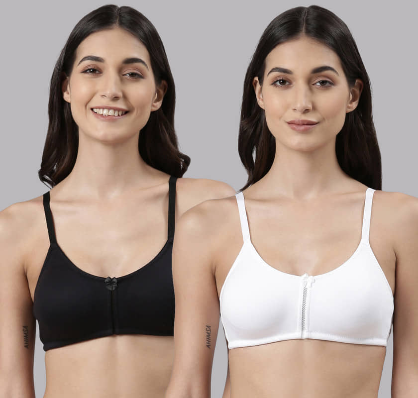 Dollar Missy Pack of 2 Cotton Non Padded Women's Everyday Bra ( Multicolor )