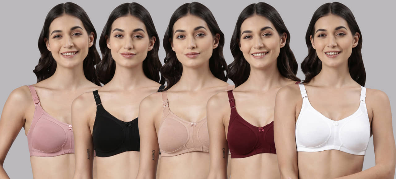 Dollar Missy Multicolor Cotton Non Padded Women's Everyday Bra ( Pack of 5 )