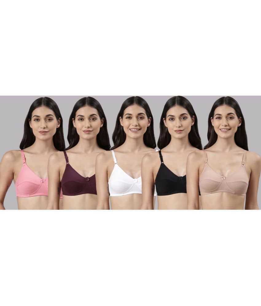 Dollar Missy Multicolor Cotton Non Padded Women's Everyday Bra ( Pack of 5 )