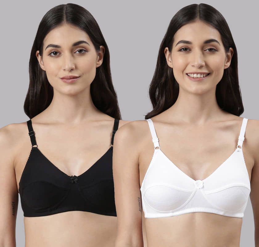 Dollar Missy Pack of 2 Cotton Non Padded Women's Everyday Bra ( Multicolor )