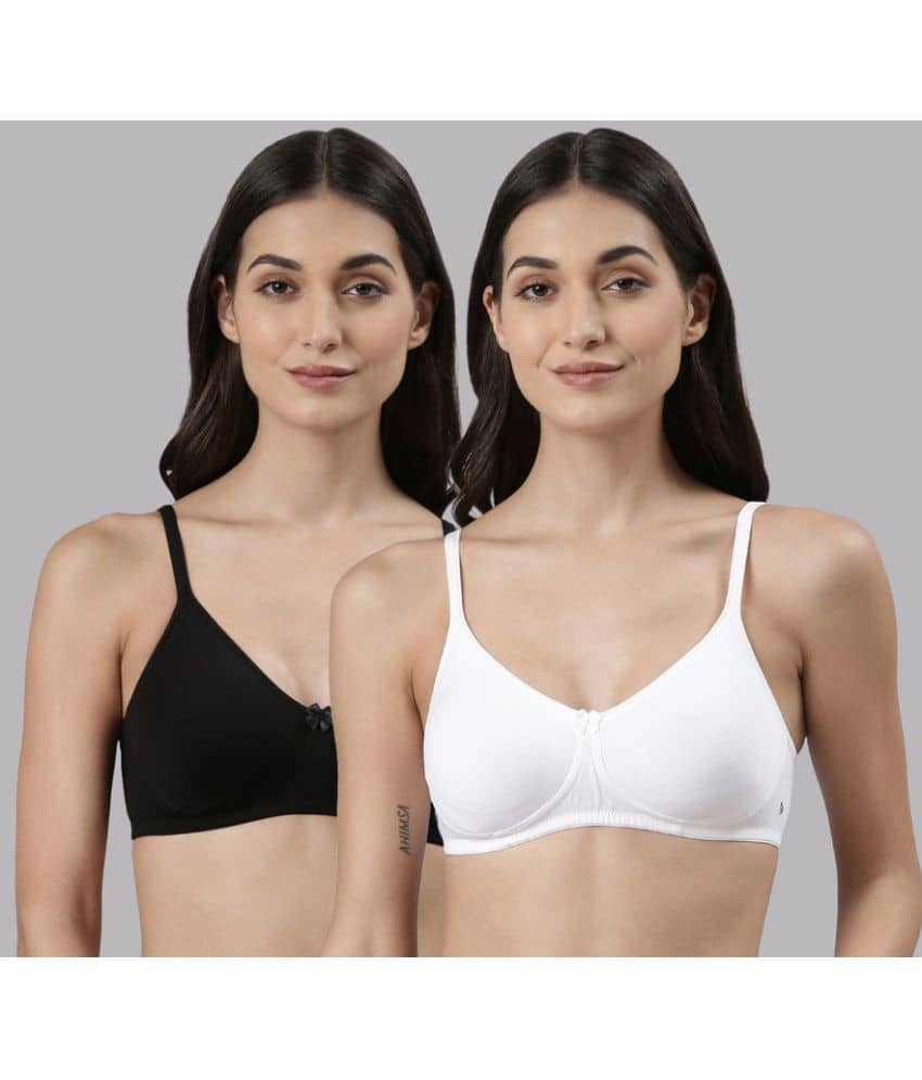Dollar Missy Pack of 2 Cotton Non Padded Women's T-Shirt Bra ( Multicolor )