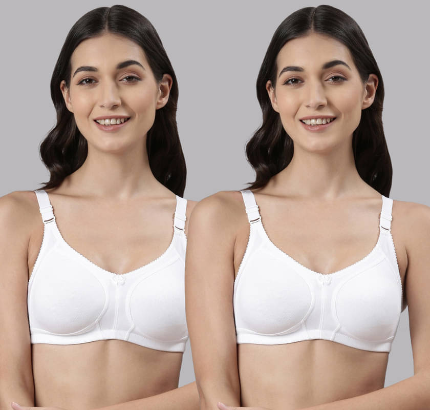     			Dollar Missy Pack of 2 Cotton Non Padded Women's Everyday Bra ( White )