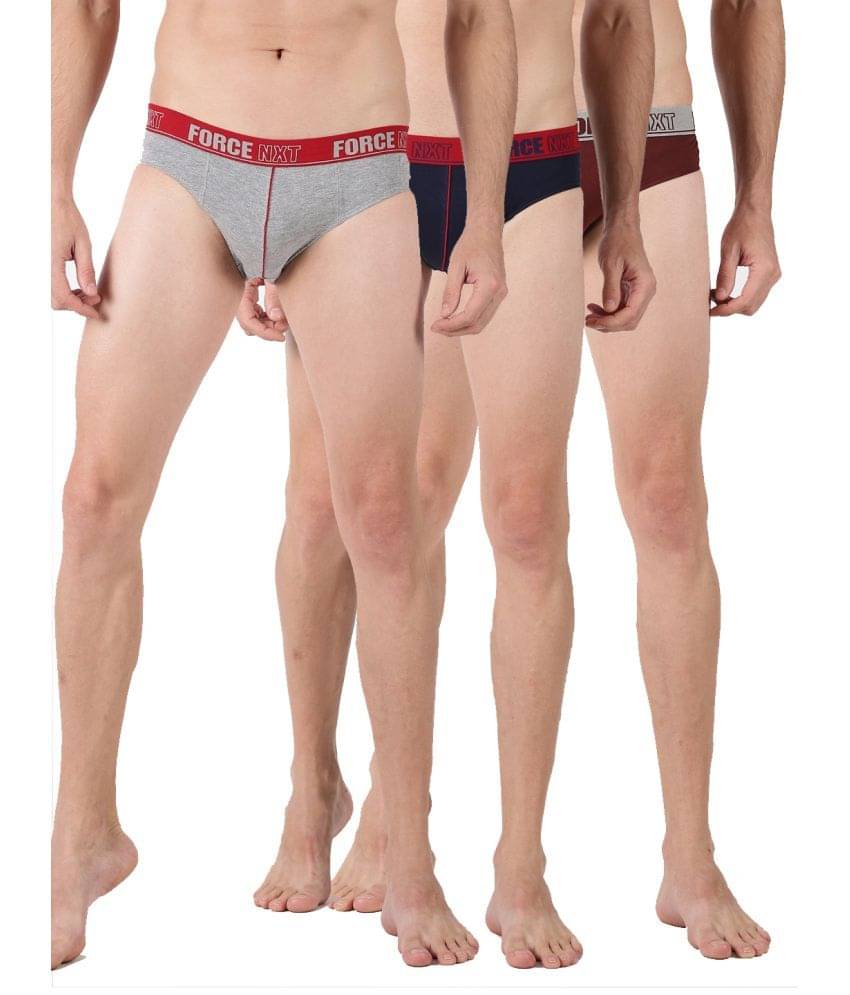 Force NXT Pack of 3 Cotton Briefs For Men's ( Multicolor ) Force NXT Pack of 3 Cotton Briefs For Men's ( Multicolor )