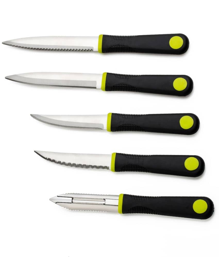 iview kitchenware Multicolor Stainless Steel Knife Set Blade Length 12 cm ( Pack of 5 )