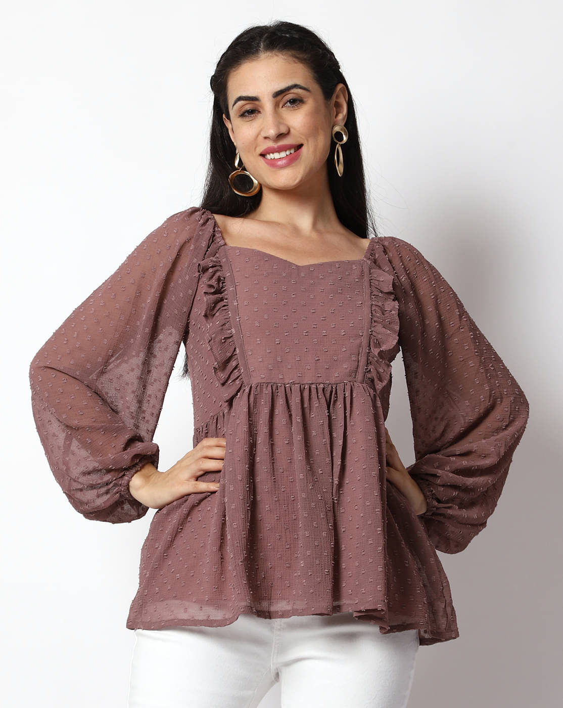     			Prettify Women's Cotton Blend Regular Top ( Brown )