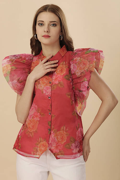 Prettify Women Printed Poly Silk Shirt ( Multicolor ) Prettify Women Printed Poly Silk Shirt ( Multicolor )