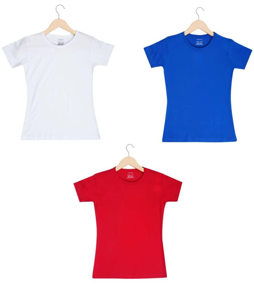 Santee Pack of 3 Girls Cotton Blend T-Shirt ( Multicolor )