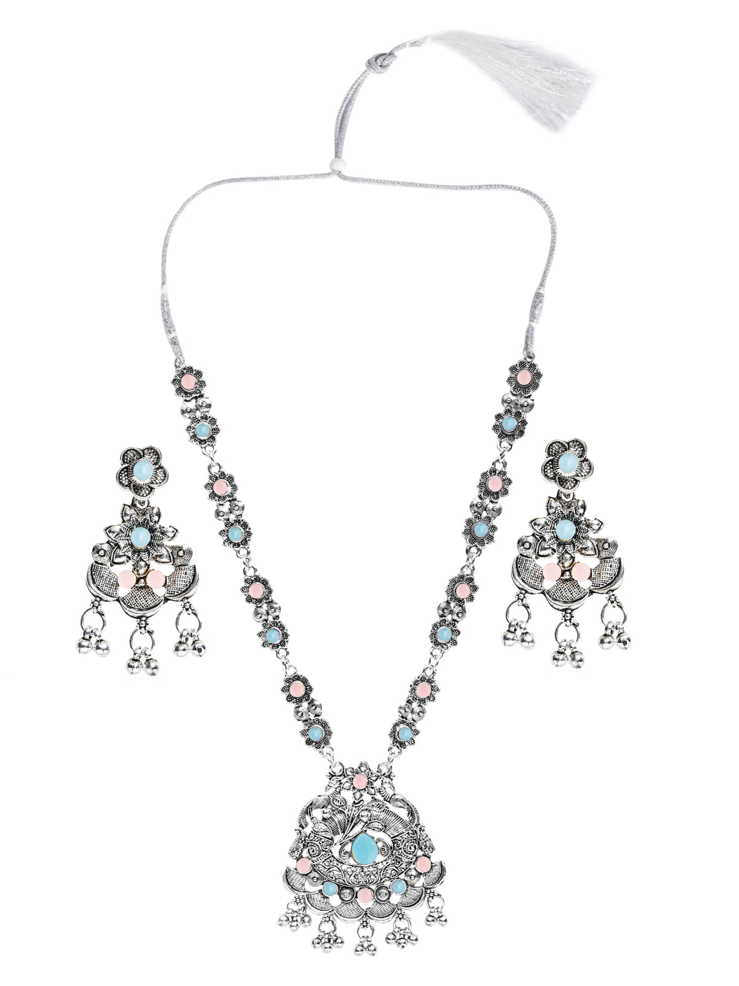     			Sunhari Jewels Multi Color German Necklace Set ( Pack of 1 )