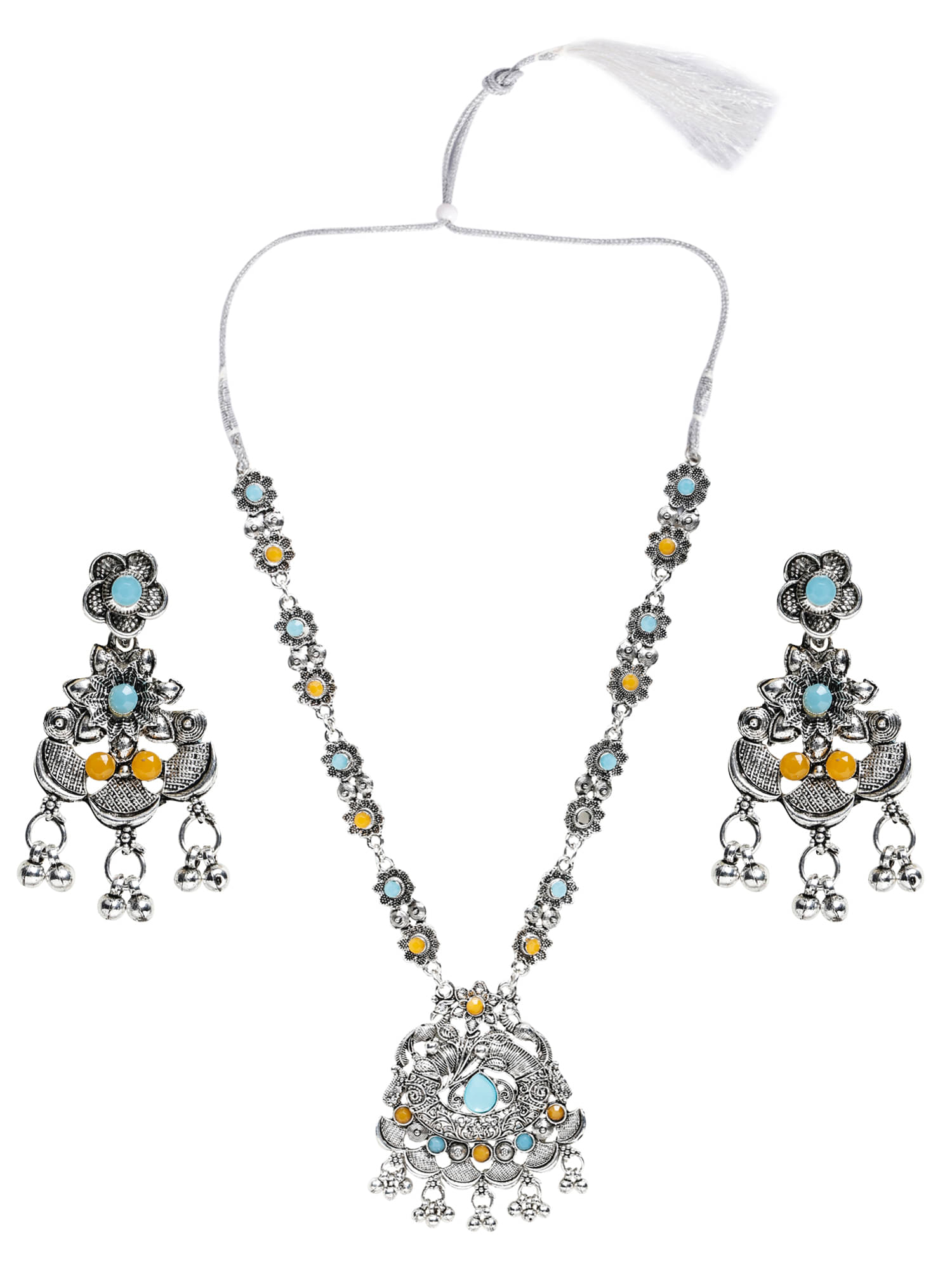     			Sunhari Jewels Multi Color German Necklace Set ( Pack of 1 )