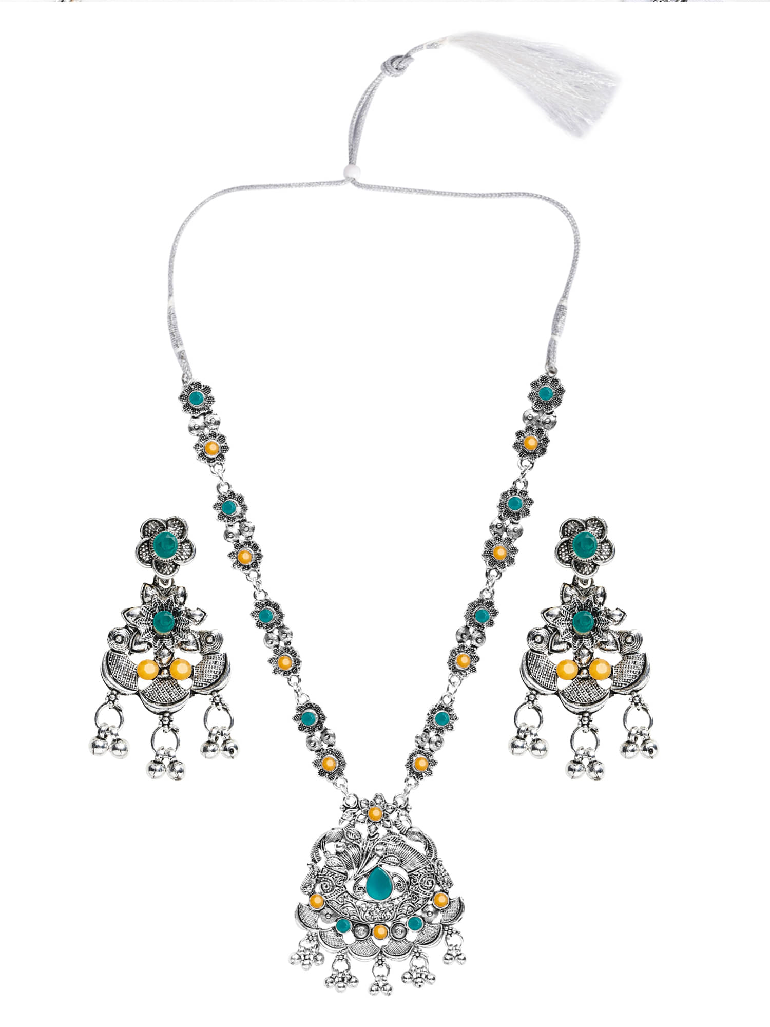     			Sunhari Jewels Multi Color German Necklace Set ( Pack of 1 )