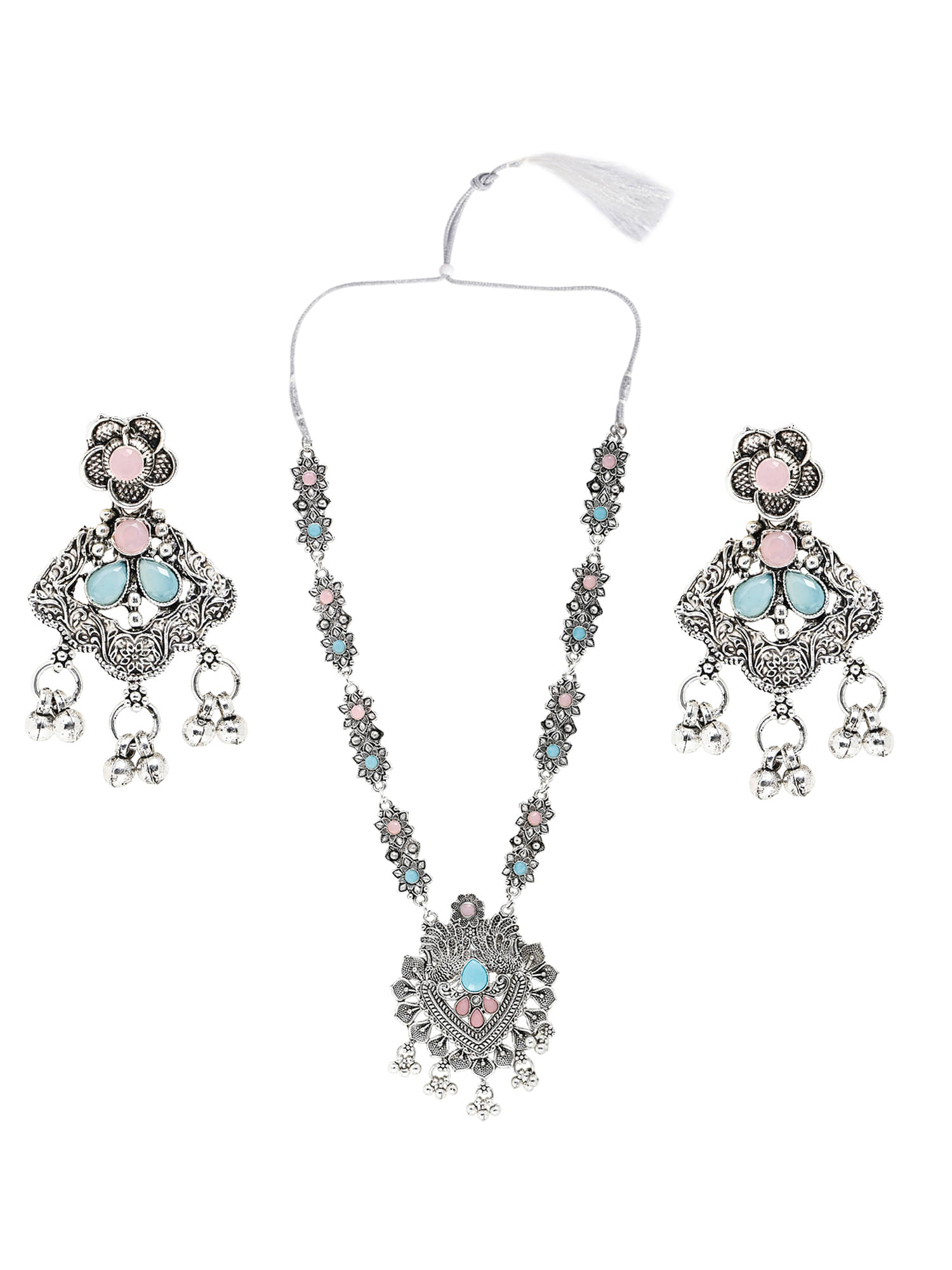     			Sunhari Jewels Multi Color German Necklace Set ( Pack of 1 )