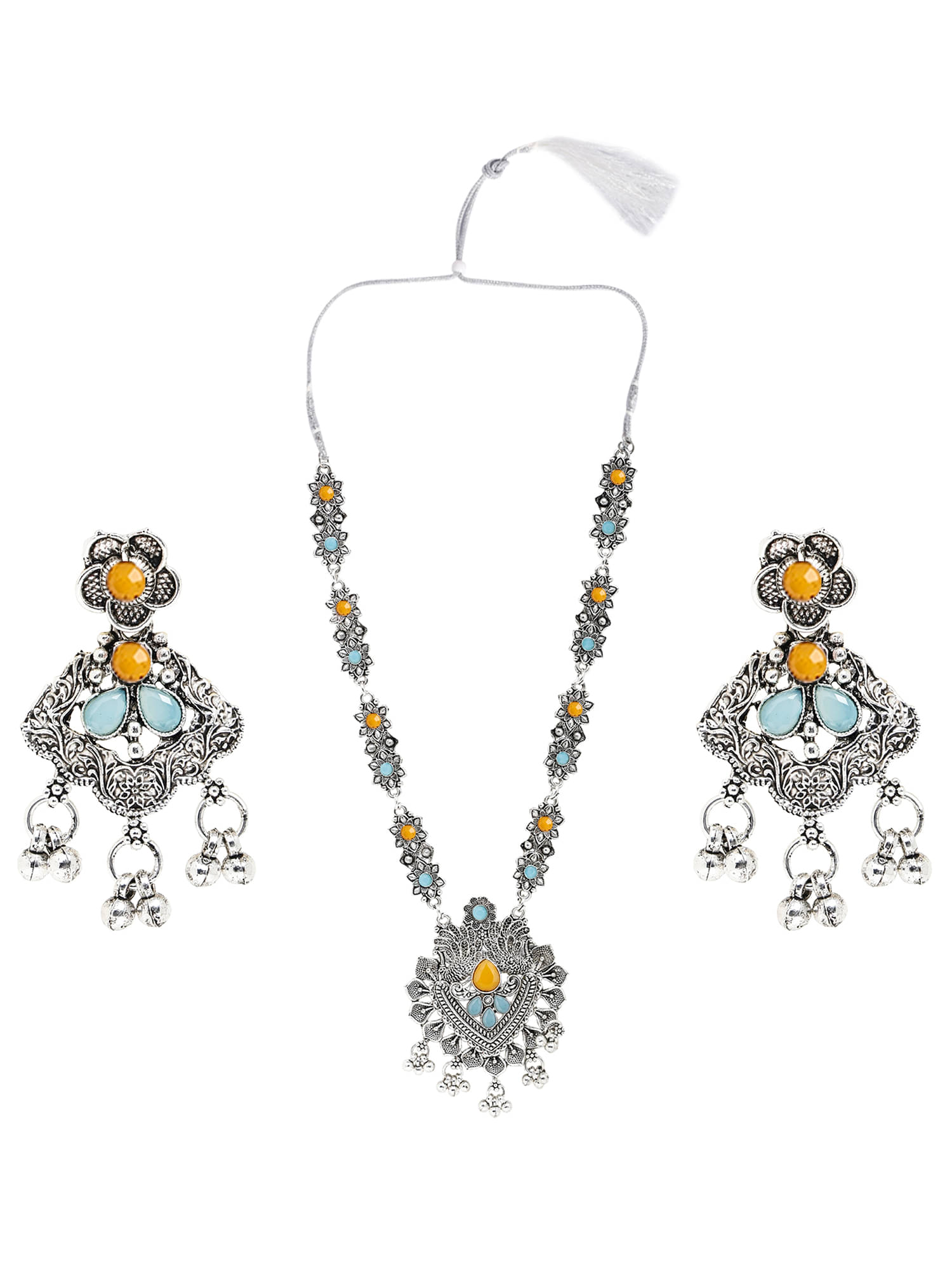     			Sunhari Jewels Multi Color German Necklace Set ( Pack of 1 )