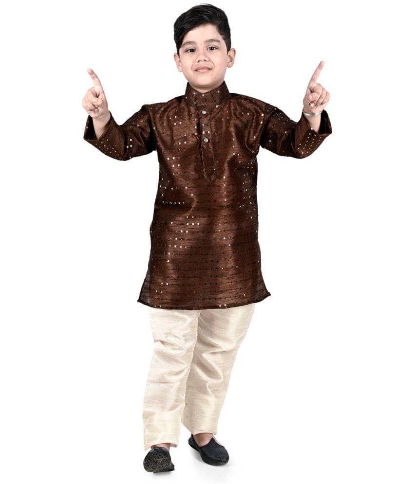     			s muktar garments Pack of 1 Boys Silk ( Coffee )