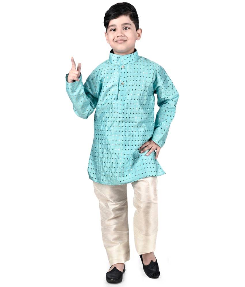 s muktar garments Pack of 1 Boys Silk ( Turquoise )     			s muktar garments Pack of 1 Boys Silk ( Turquoise )