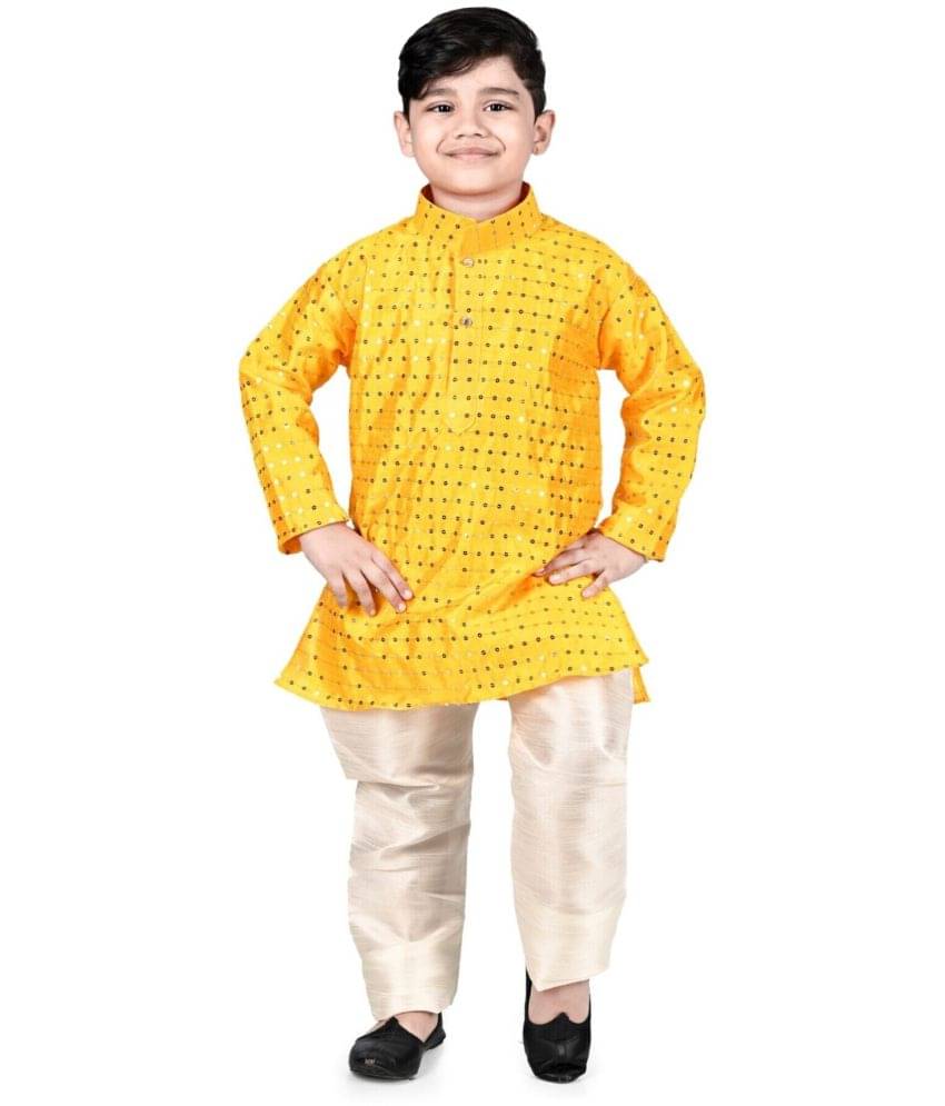 s muktar garments Pack of 1 Boys Silk ( Yellow ) s muktar garments Pack of 1 Boys Silk ( Yellow )