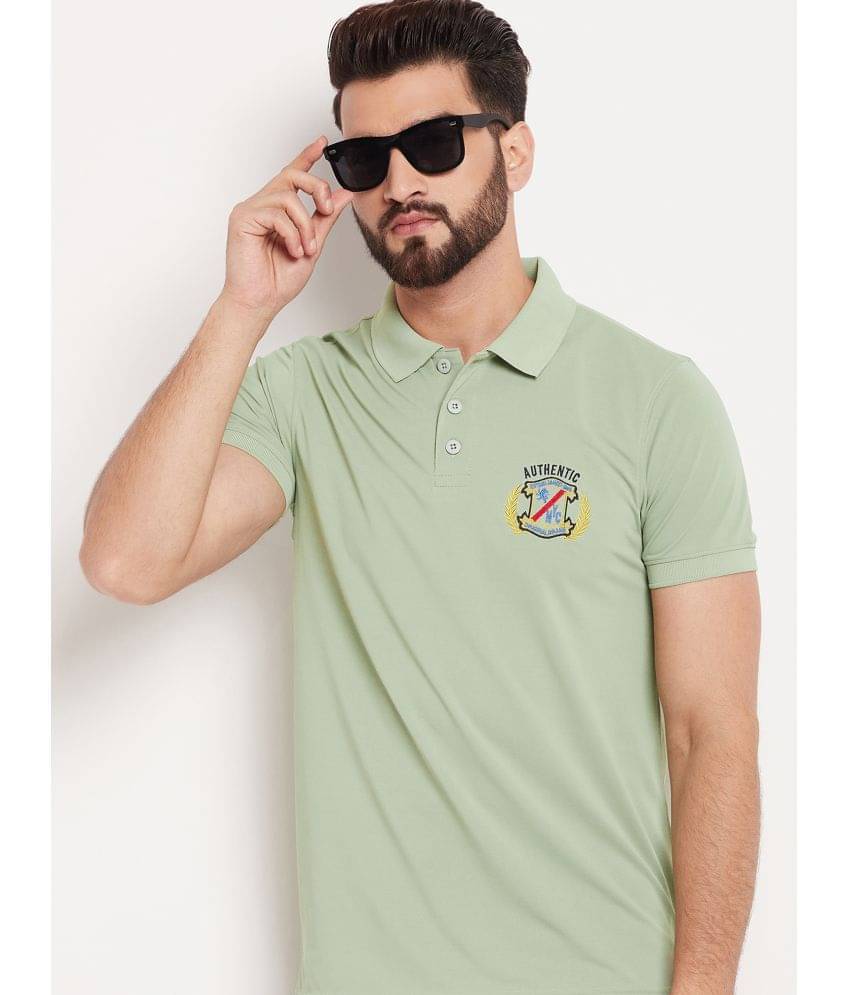     			Auxamis Pack of 1 Cotton Blend Regular Fit Embroidered Half Sleeves Men's Polo T Shirt ( Sea Green )