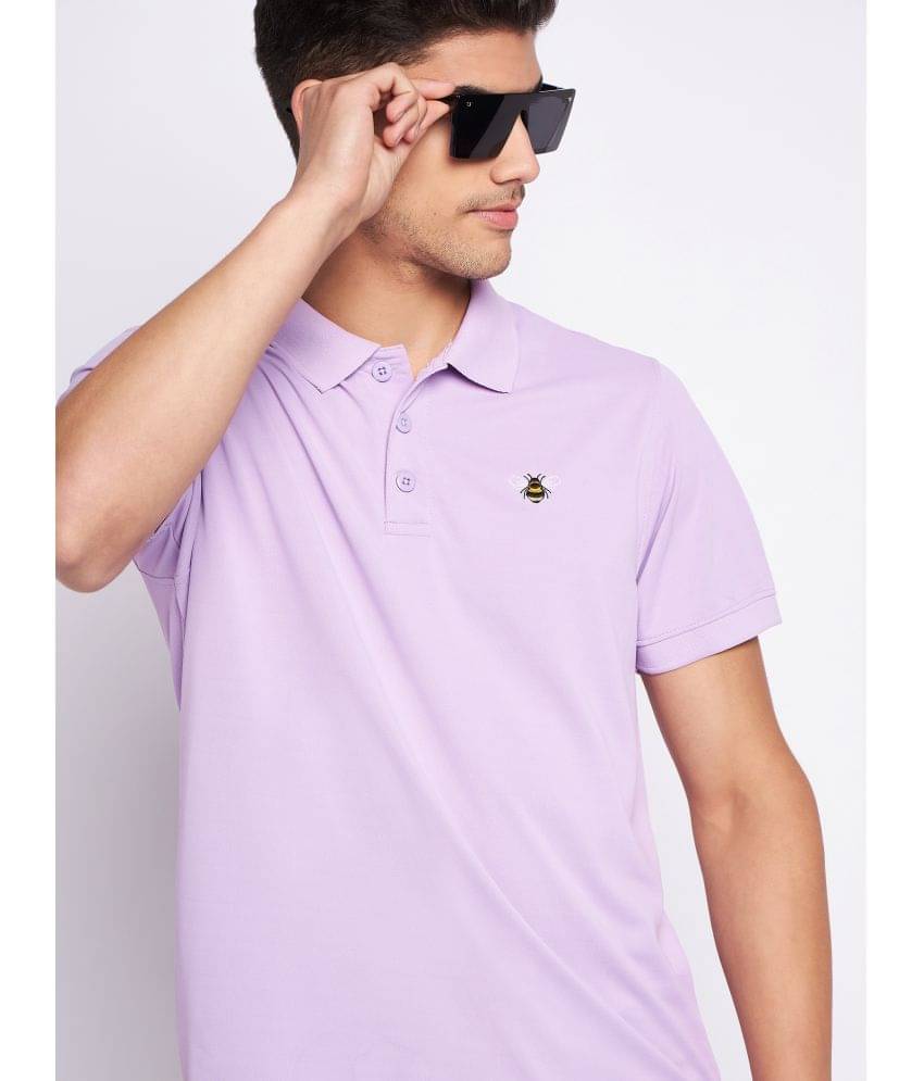 Auxamis Pack of 1 Cotton Blend Regular Fit Solid Half Sleeves Men's Polo T Shirt ( Lavender ) Auxamis Pack of 1 Cotton Blend Regular Fit Solid Half Sleeves Men's Polo T Shirt ( Lavender )