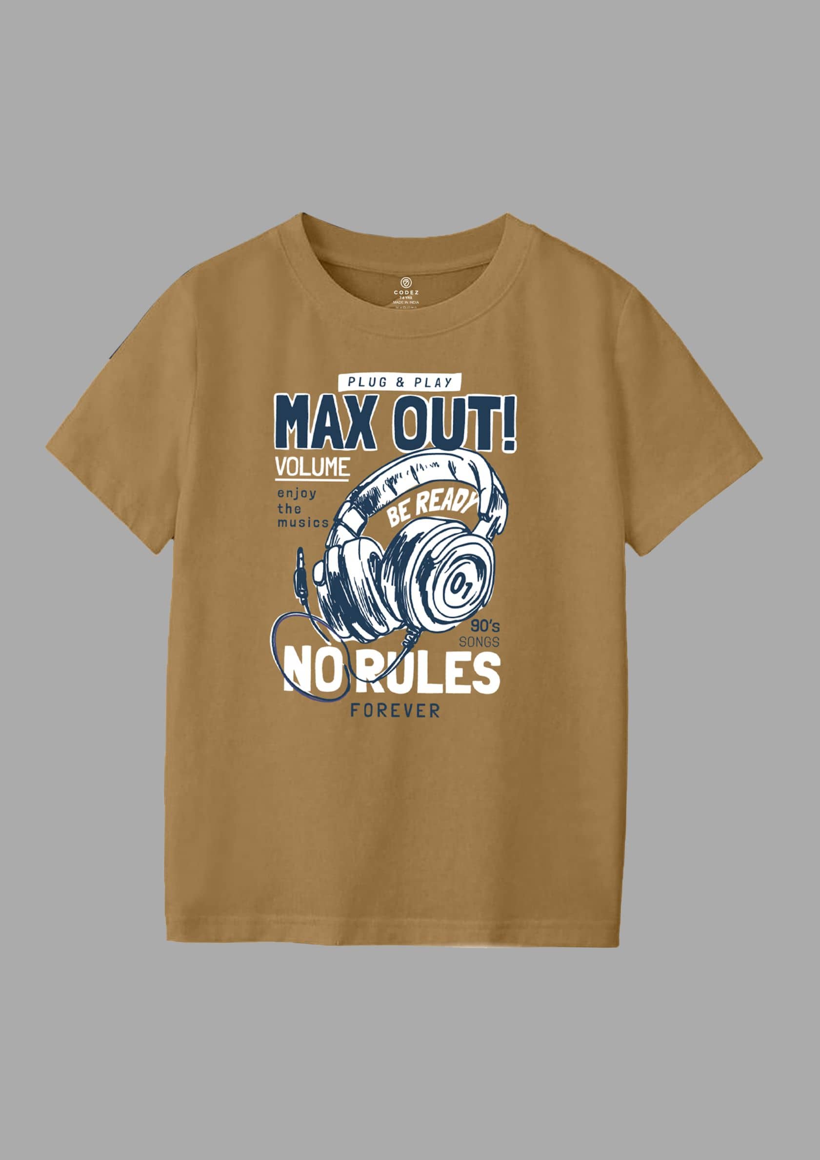 CODEZ Pack of 2 Boys Cotton Blend T-Shirt ( Beige )