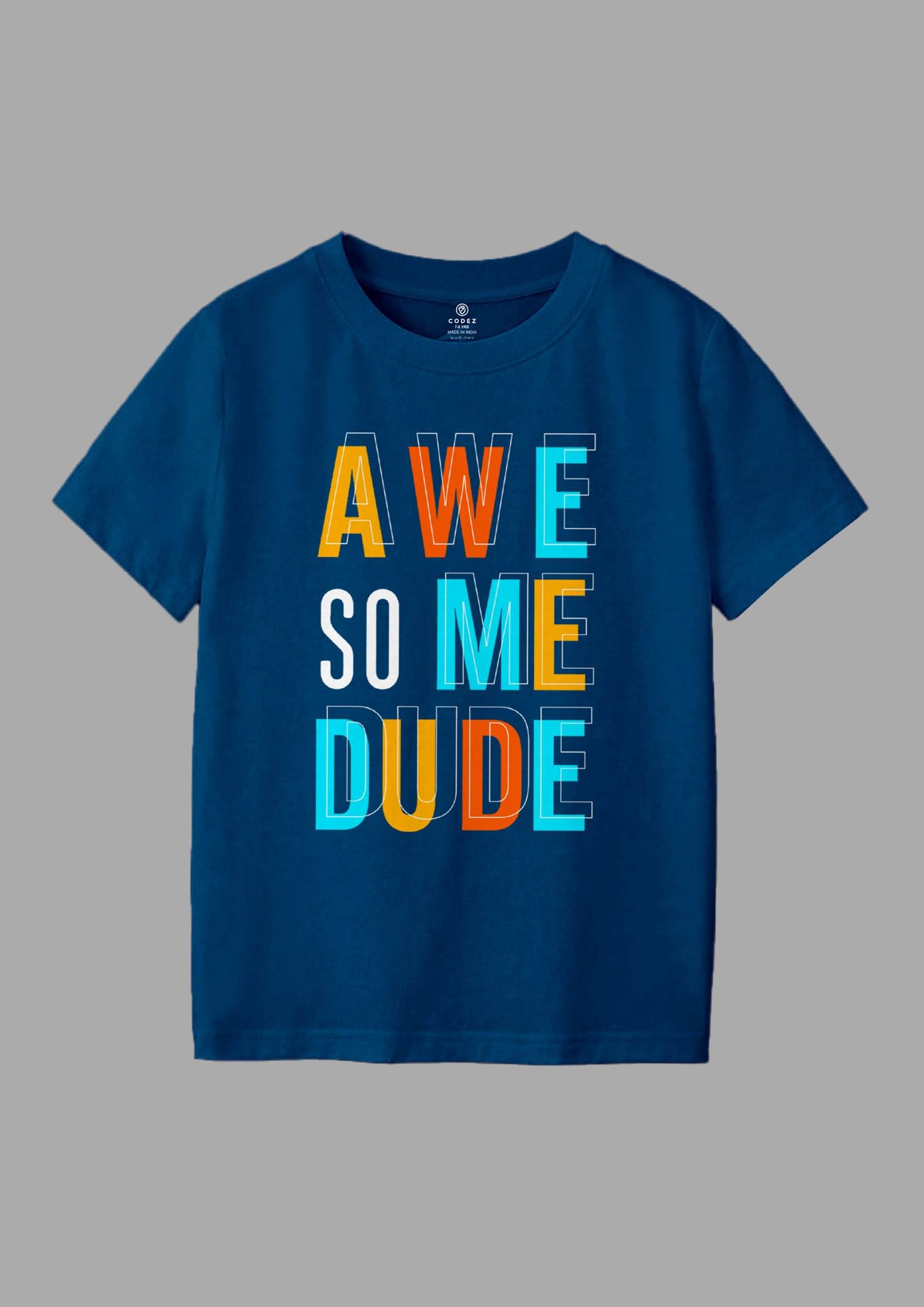     			CODEZ Pack of 1 Boys Cotton Blend T-Shirt ( Blue )