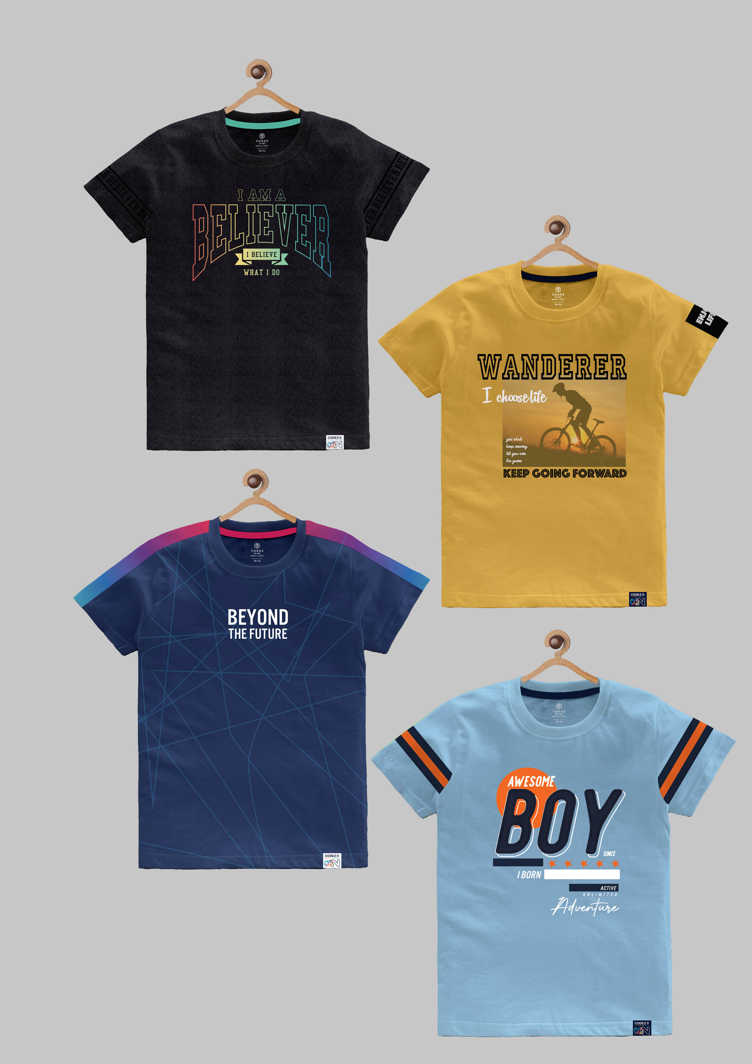     			CODEZ Pack of 1 Boys Cotton Blend Polo T-Shirt ( Multi Color )