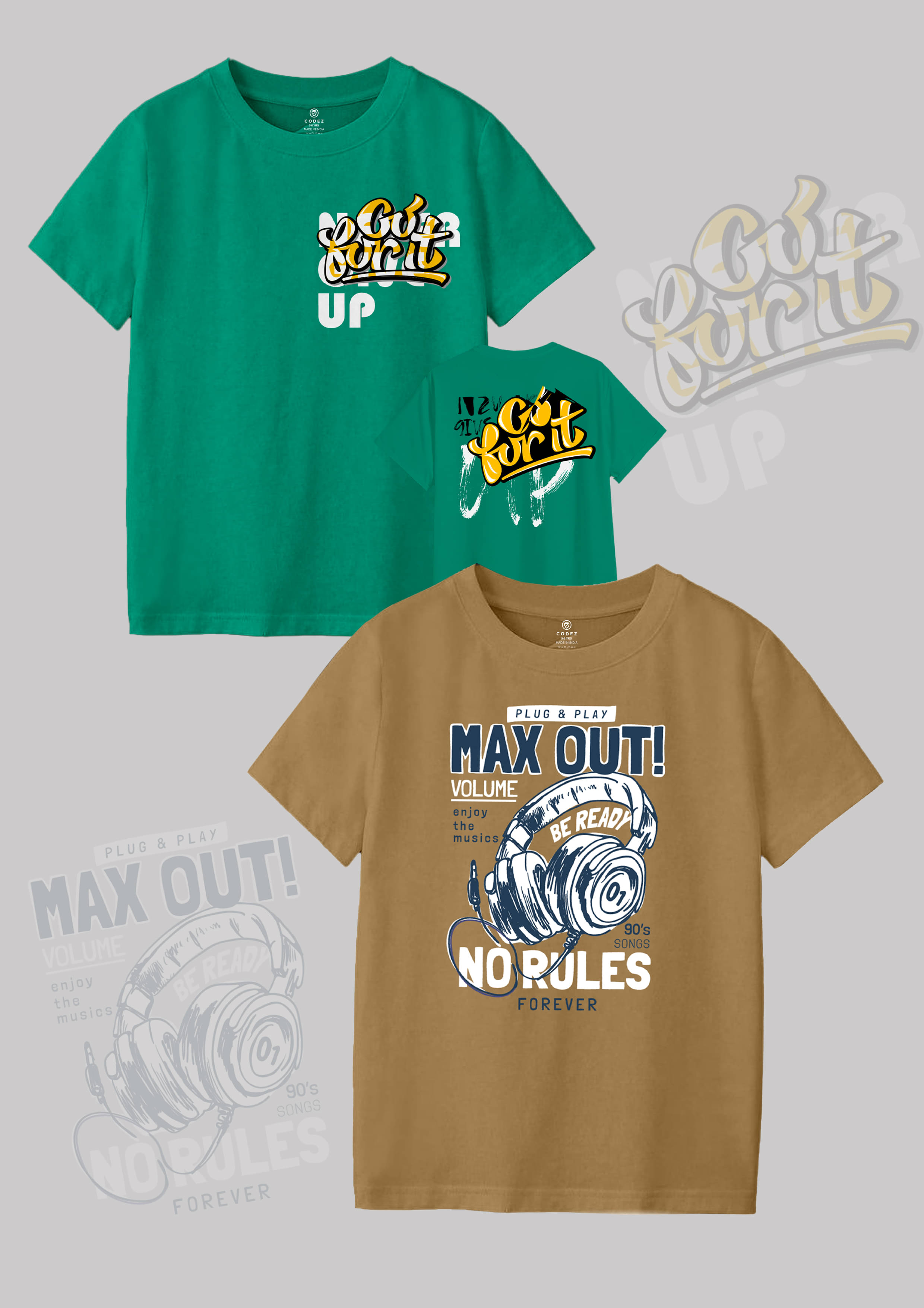     			CODEZ Pack of 1 Boys Cotton Blend T-Shirt ( Multi Color )