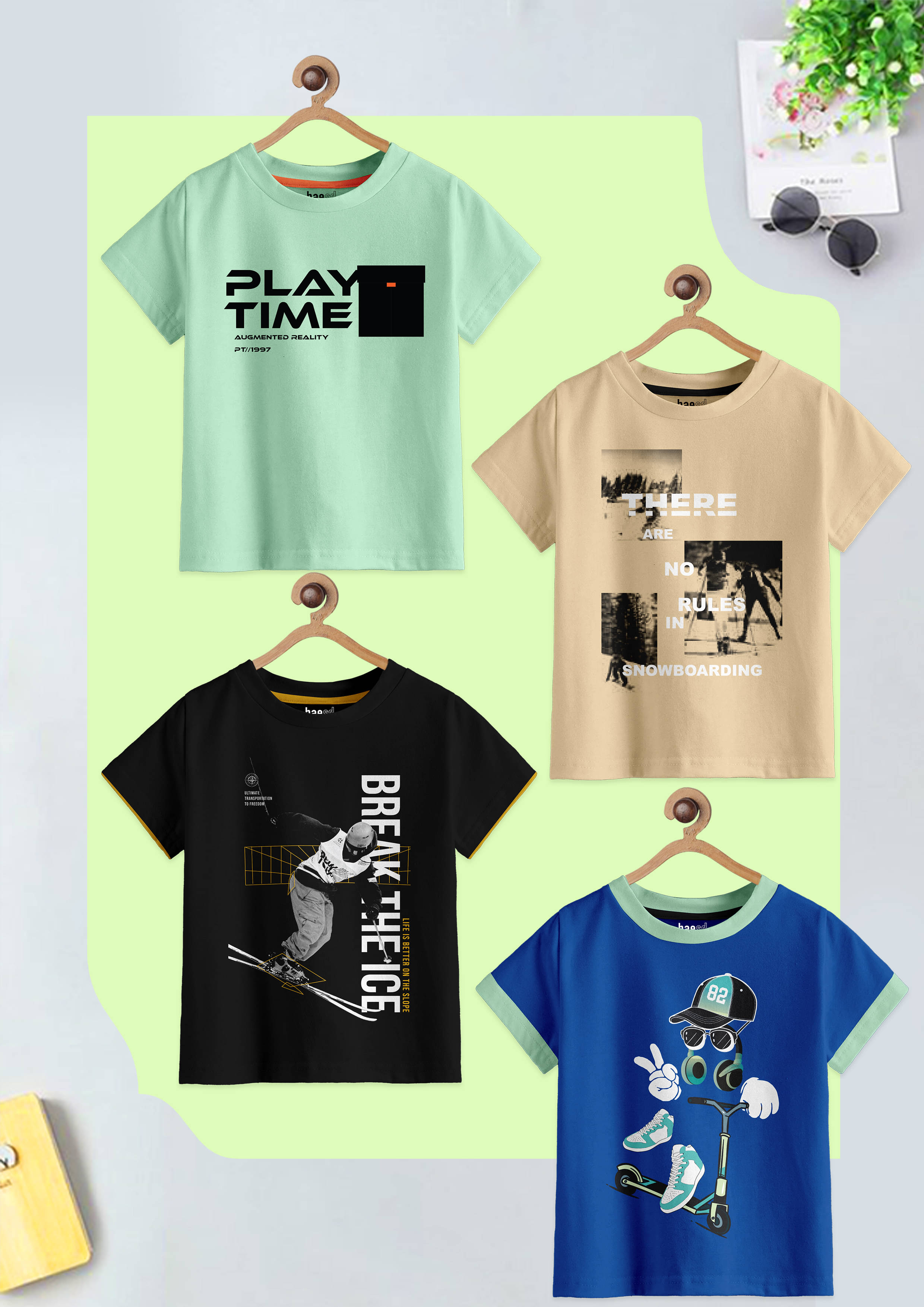     			CODEZ Pack of 4 Boys Cotton Blend T-Shirt ( Multicolor )