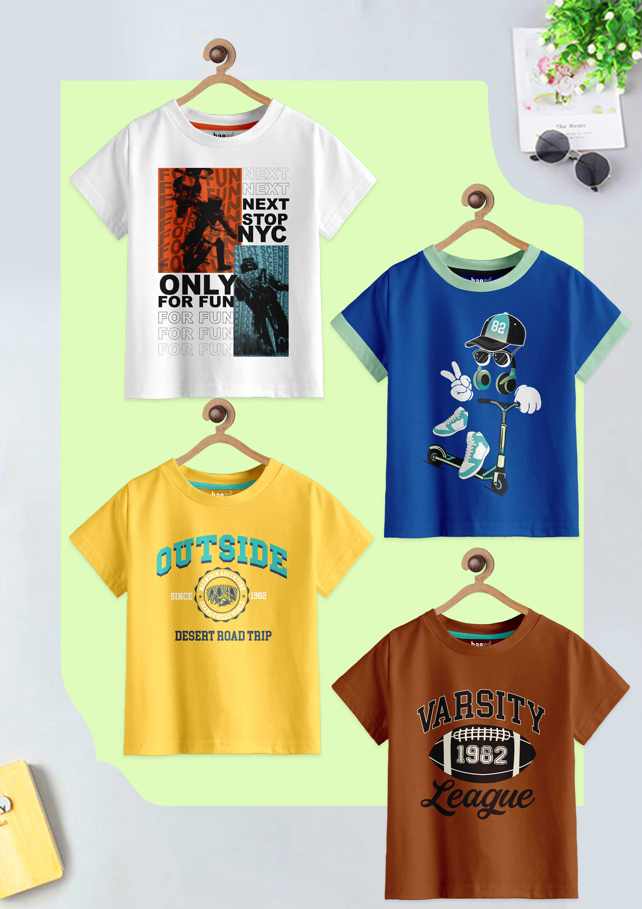     			CODEZ Pack of 4 Boys Cotton Blend T-Shirt ( Multicolor )