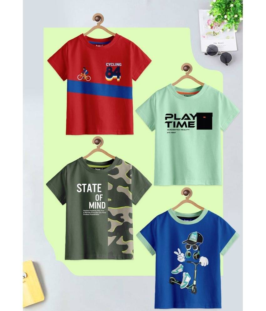 CODEZ Pack of 4 Boys Cotton Blend T-Shirt ( Multicolor ) CODEZ Pack of 4 Boys Cotton Blend T-Shirt ( Multicolor )