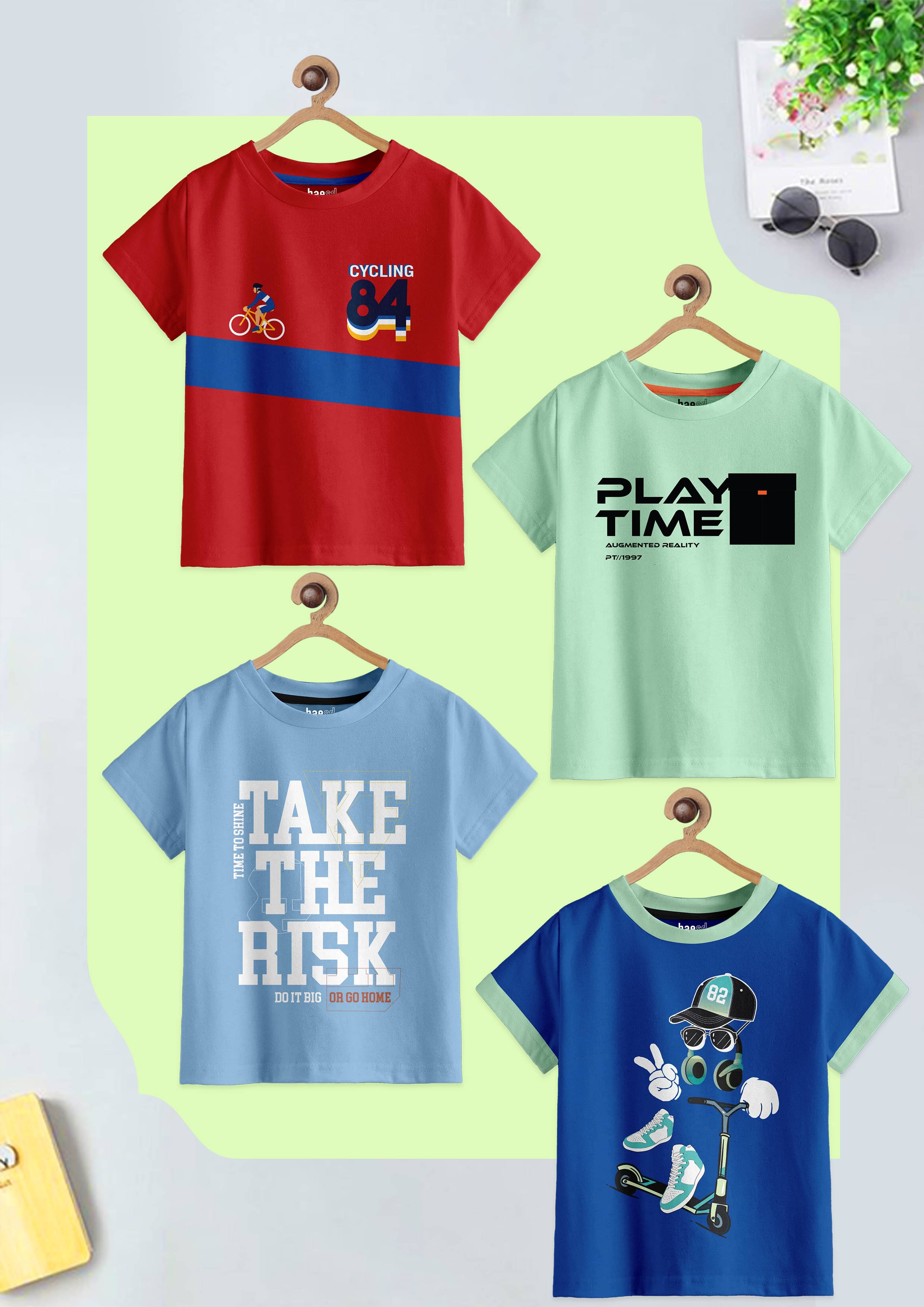     			CODEZ Pack of 4 Boys Cotton Blend T-Shirt ( Multicolor )