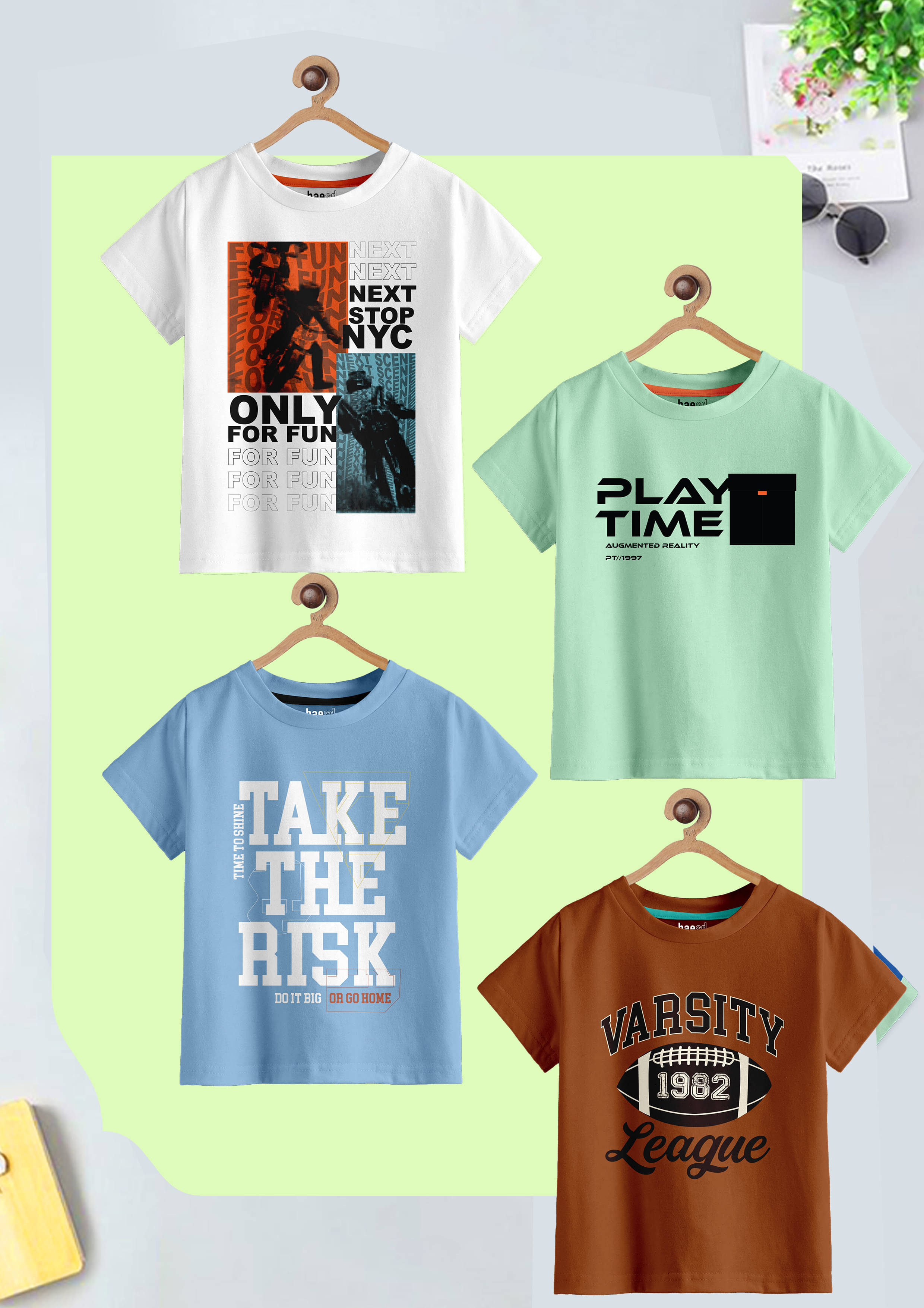     			CODEZ Pack of 4 Boys Cotton Blend T-Shirt ( Multicolor )