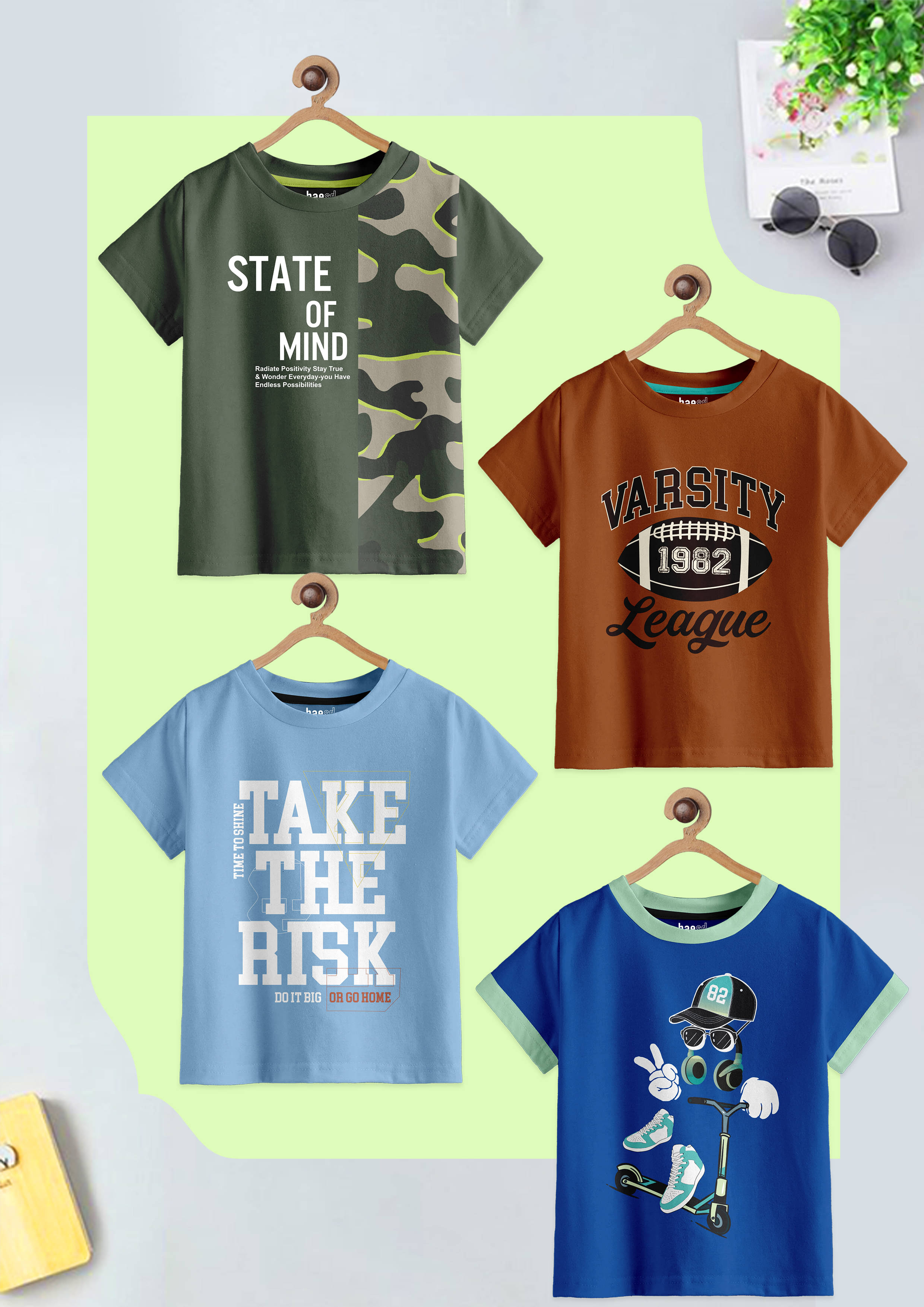     			CODEZ Pack of 4 Boys Cotton Blend T-Shirt ( Multicolor )