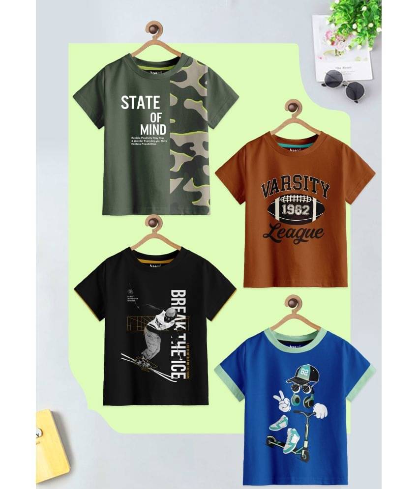     			CODEZ Pack of 4 Boys Cotton Blend T-Shirt ( Multicolor )