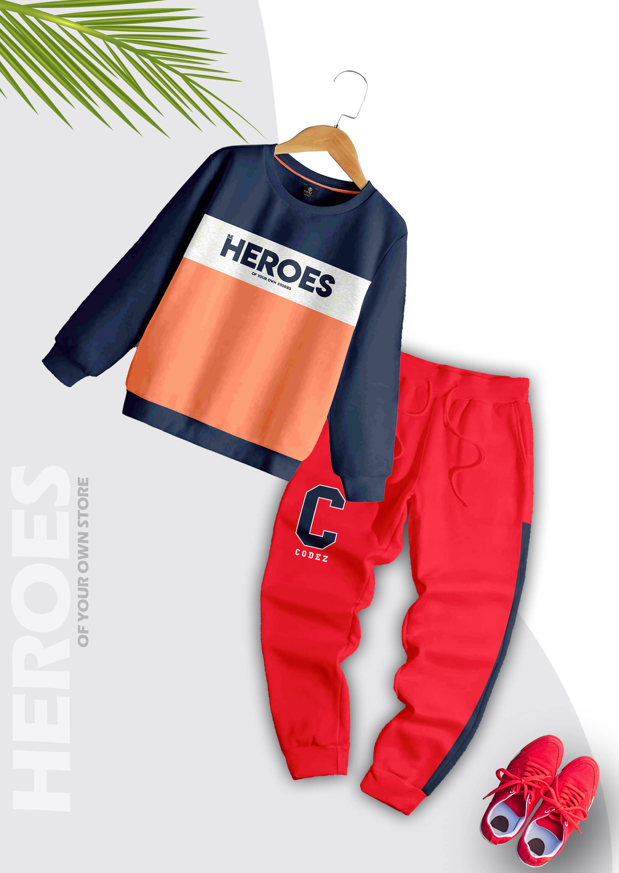     			CODEZ Pack of 1 Boys Fleece Sweatshirt & Trackpant Set ( Multicolor )