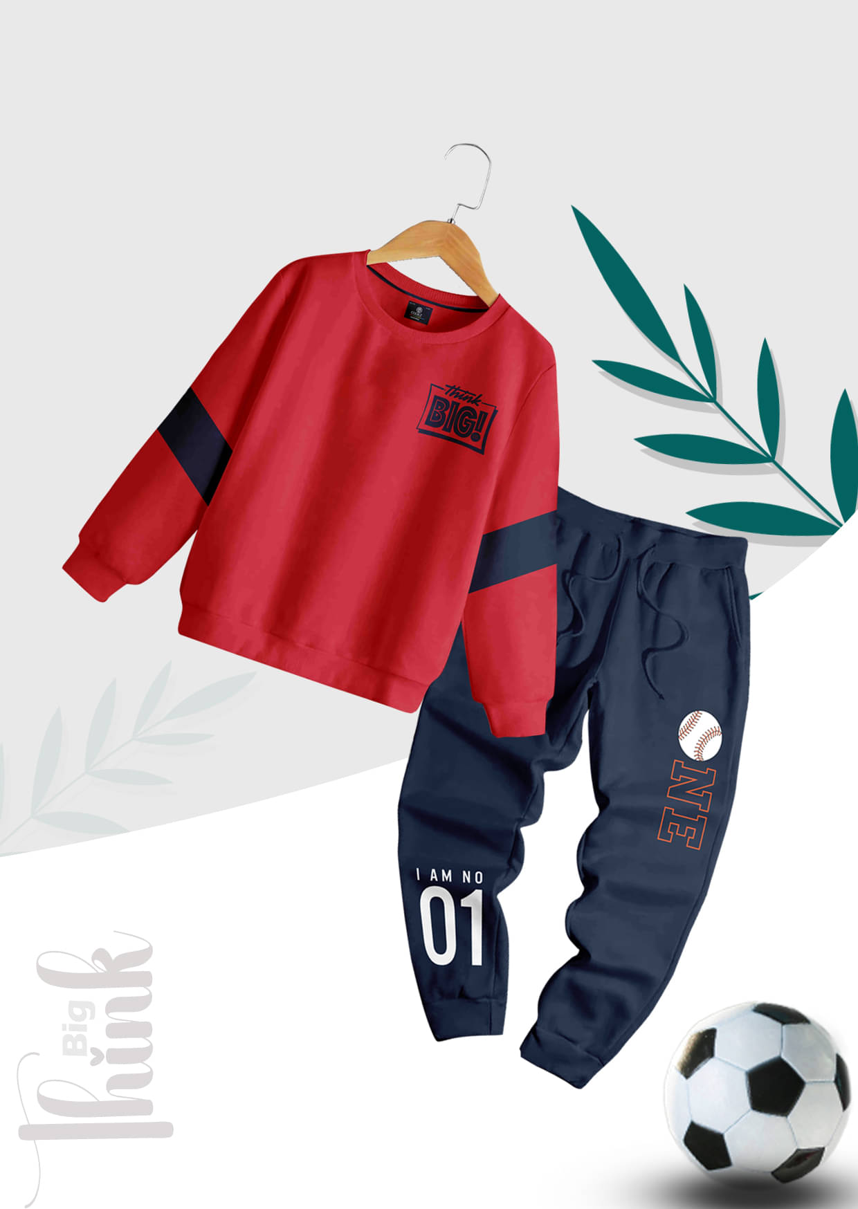     			CODEZ Pack of 1 Boys Fleece Sweatshirt & Trackpant Set ( Multicolor )