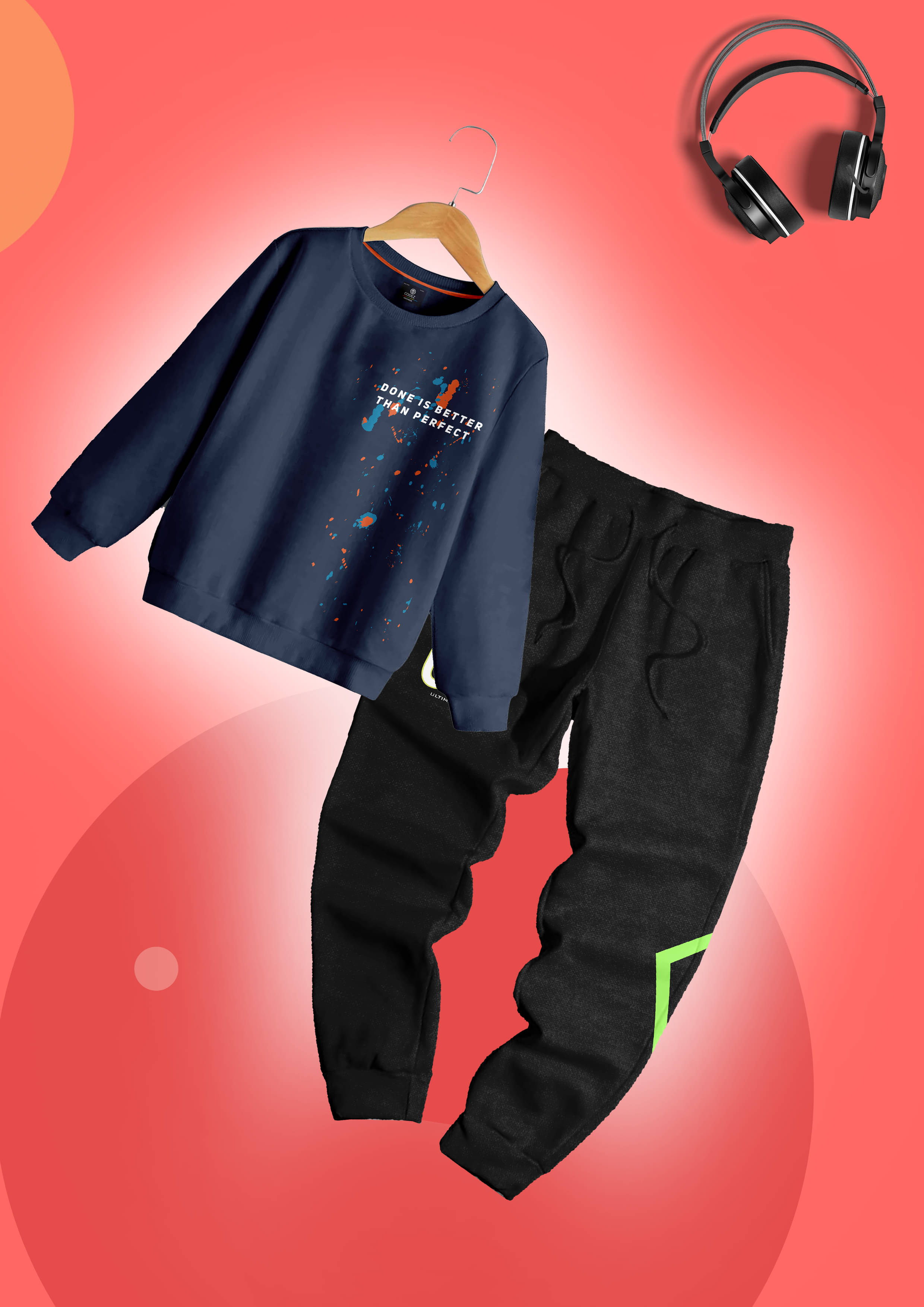 CODEZ Pack of 1 Boys Fleece Sweatshirt & Trackpant Set ( Multicolor ) CODEZ Pack of 1 Boys Fleece Sweatshirt & Trackpant Set ( Multicolor )