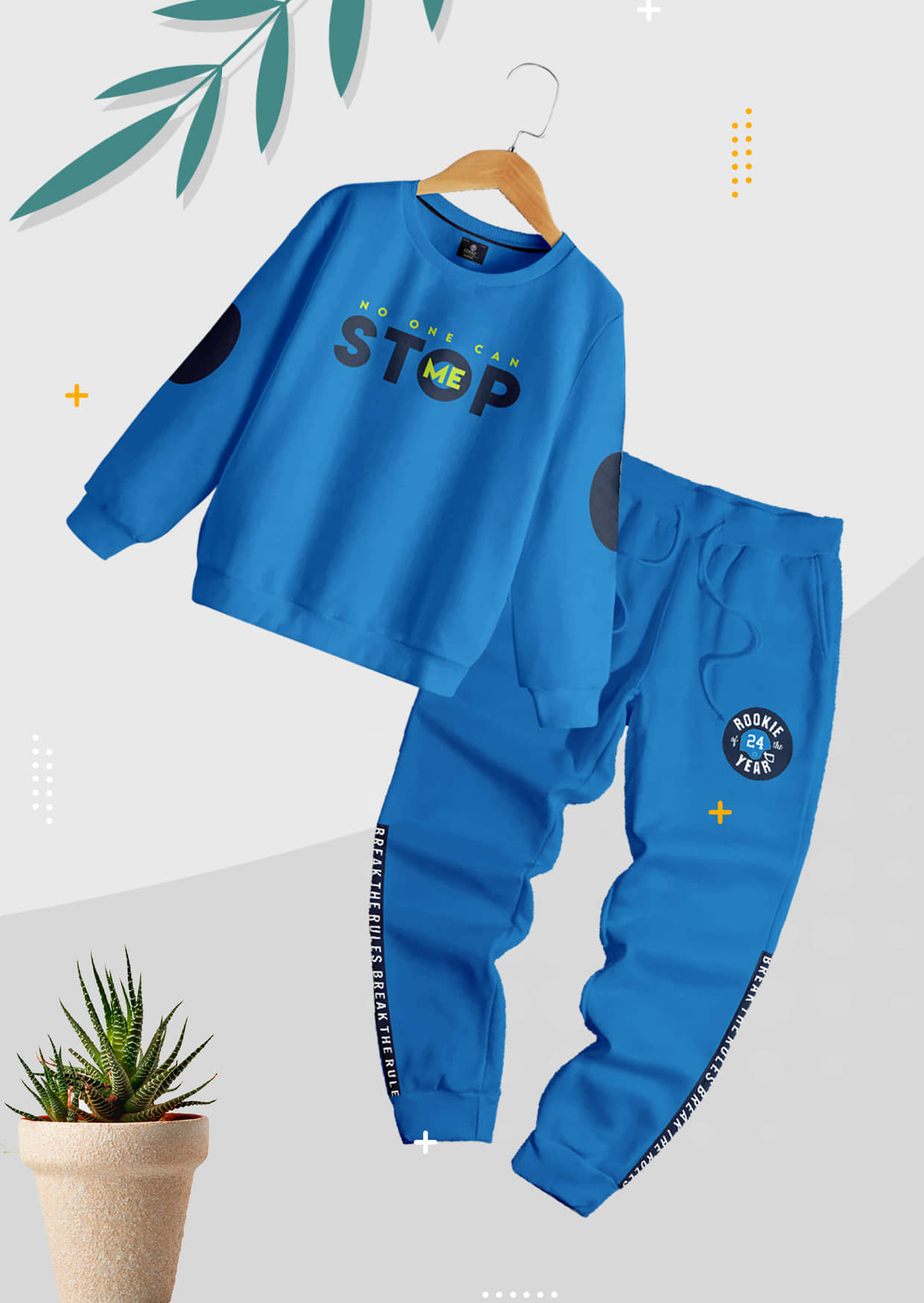 CODEZ Pack of 1 Boys Fleece Sweatshirt & Trackpant Set ( Multicolor )