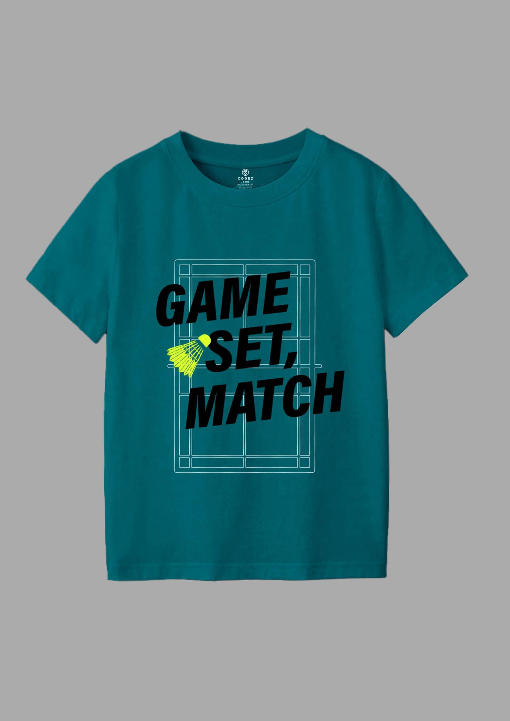 CODEZ Pack of 1 Boys Cotton Blend T-Shirt ( Teal )
