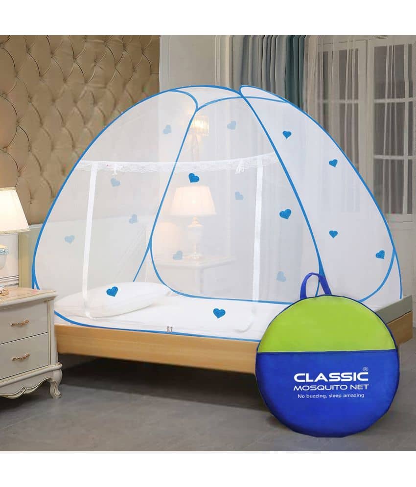 Classic Mosquito Net, Machardani - Blue Polycotton Foldable Mosquito Net, Machardani ( Pack of 1 )