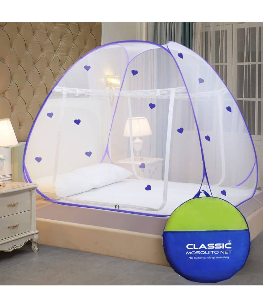 Classic Mosquito Net, Machardani - Blue Polycotton Foldable Mosquito Net, Machardani ( Pack of 1 )