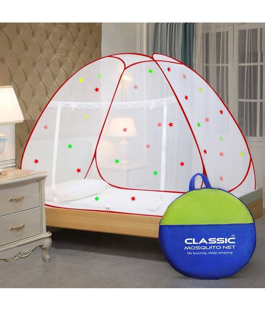 Classic Mosquito Net, Machardani - Red Polycotton Foldable Mosquito Net, Machardani ( Pack of 1 ) Classic Mosquito Net, Machardani - Red Polycotton Foldable Mosquito Net, Machardani ( Pack of 1 )