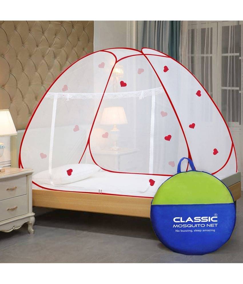     			Classic Mosquito Net, Machardani - Red Polycotton Foldable Mosquito Net, Machardani ( Pack of 1 )
