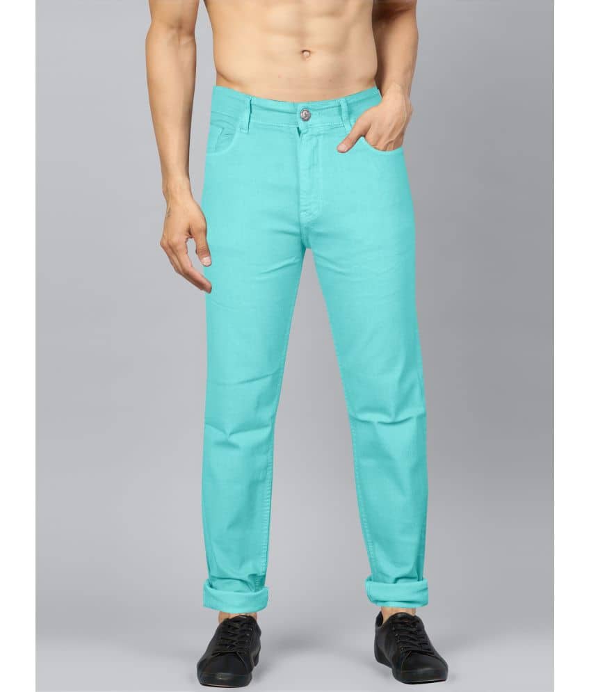 JB JUST BLACK Regular Fit Cuffed Hem Men's Jeans - Turquoise Blue ( Pack of 1 ) - Jeans | Buy online on ZillyBuy