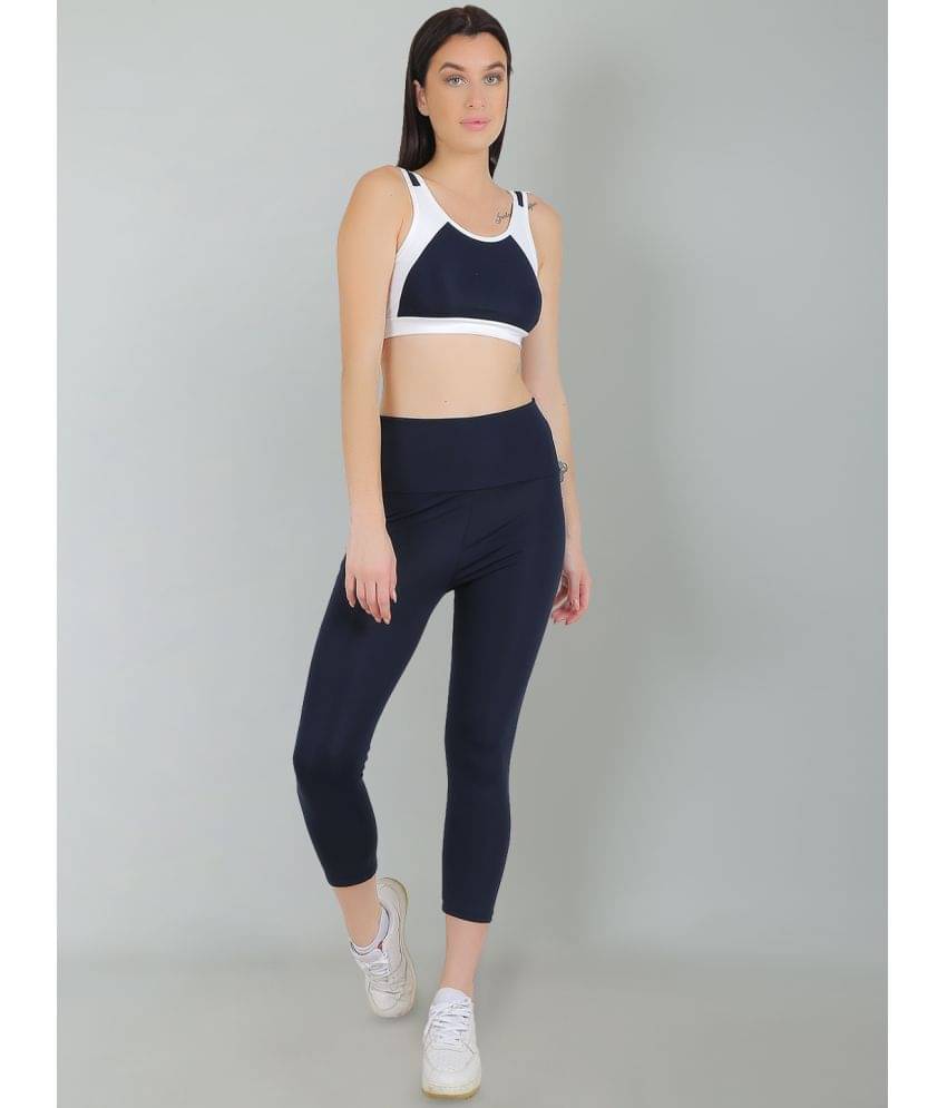     			N-Gal Navy Polyester Colorblock Tracksuit - Pack of 1