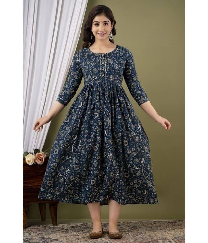 Nevisha Style Blue Cotton Maternity Kurta