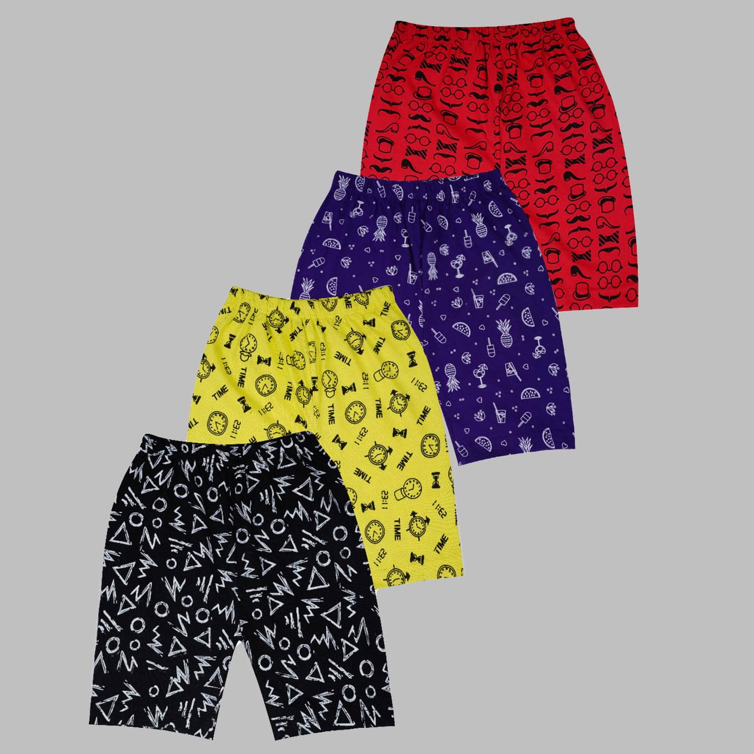 Santee Pack of 4 Girls Cotton Shorts ( Multicolor ) - Shorts | Buy online on ZillyBuy