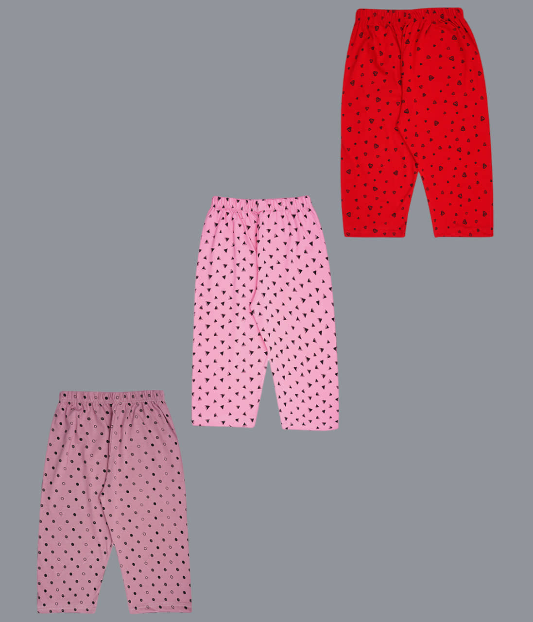 Santee Pack of 3 Girls Cotton Capris ( Multicolor )