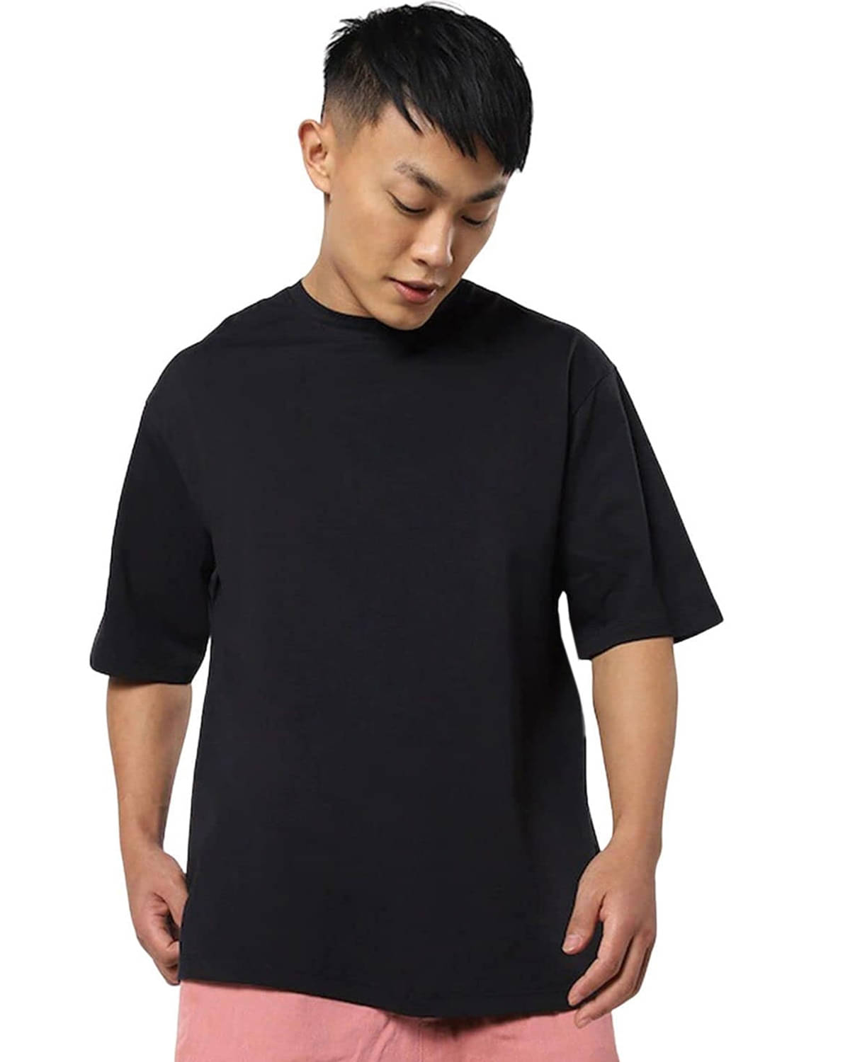 Veirdo Pack of 1 Cotton Oversized Fit Men's T-Shirt ( Black ) Veirdo Pack of 1 Cotton Oversized Fit Men's T-Shirt ( Black )