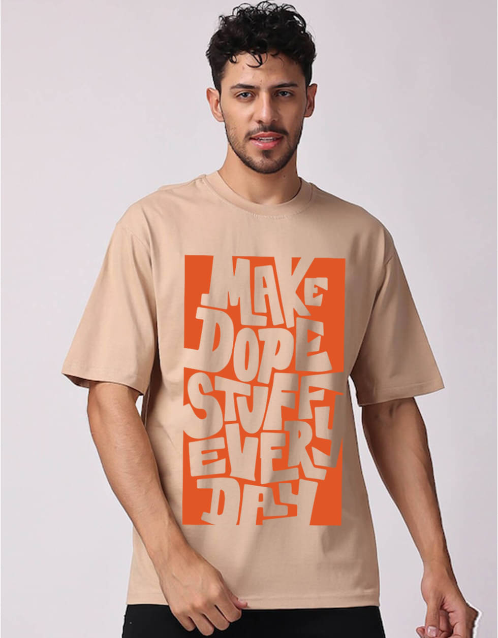     			Veirdo Pack of 1 Cotton Oversized Fit Men's T-Shirt ( Beige )